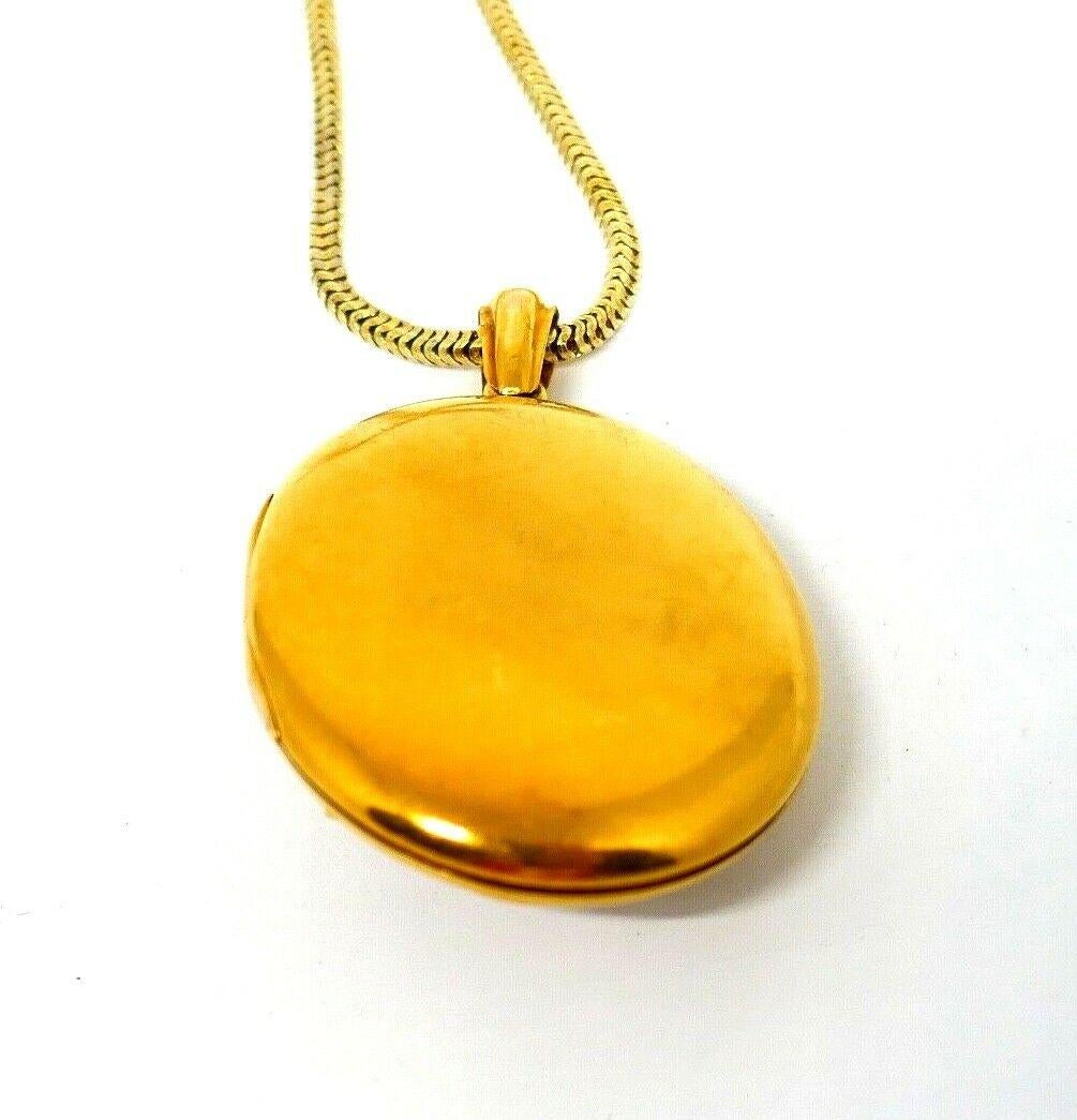 Victorian Yellow Gold Emerald Coral Enamel Locket Pendant Chain Necklace In Excellent Condition For Sale In Beverly Hills, CA