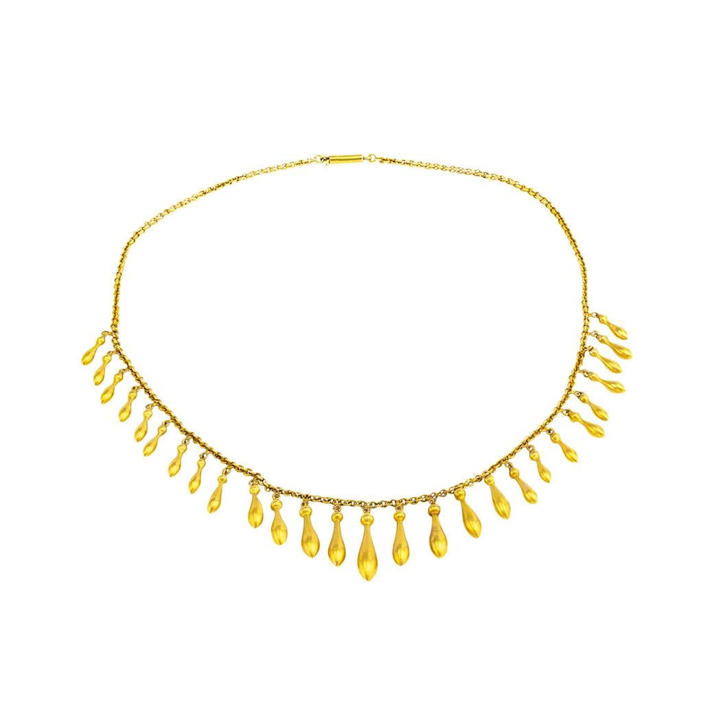 Victorian Yellow Gold Fringe Necklace 1