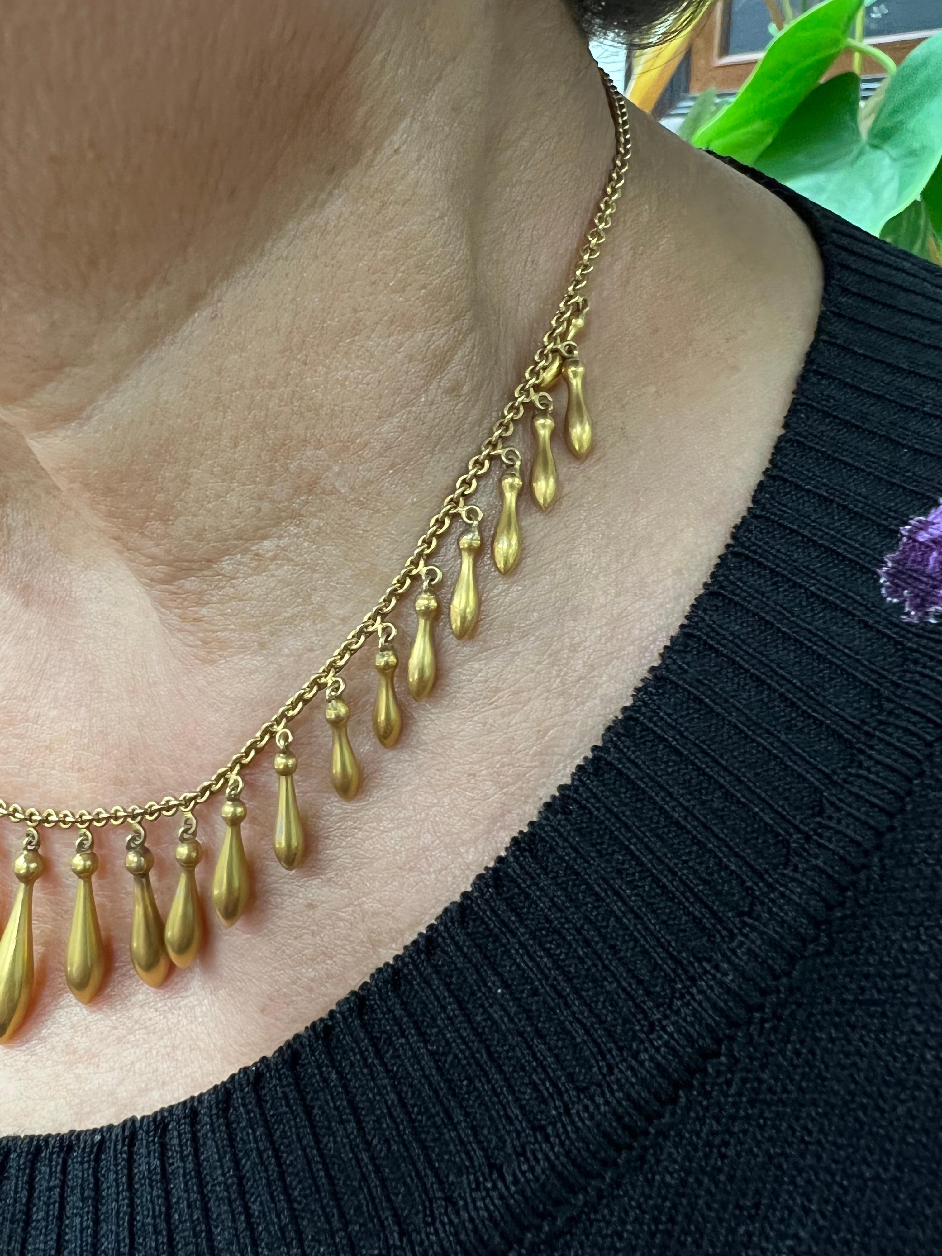 Victorian Yellow Gold Fringe Necklace 2