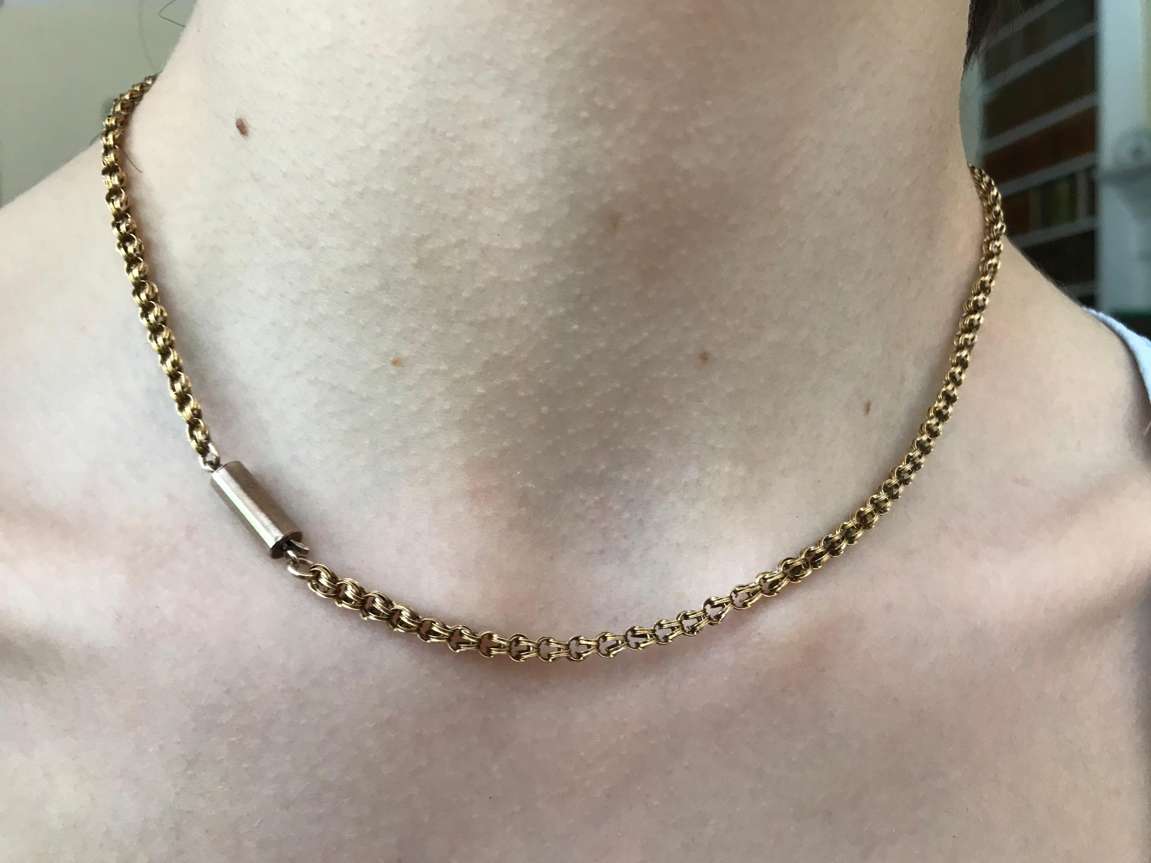 Victorian Yellow Gold Link Necklace, 19th Century In Fair Condition For Sale In St. Catharines, ON