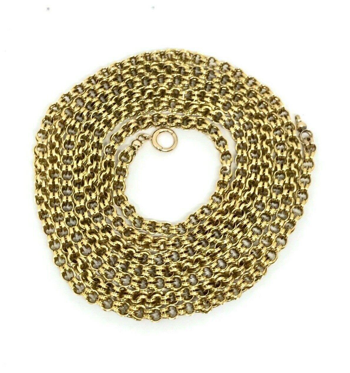 Victorian Yellow Gold Long Chain Necklace In Excellent Condition In Beverly Hills, CA