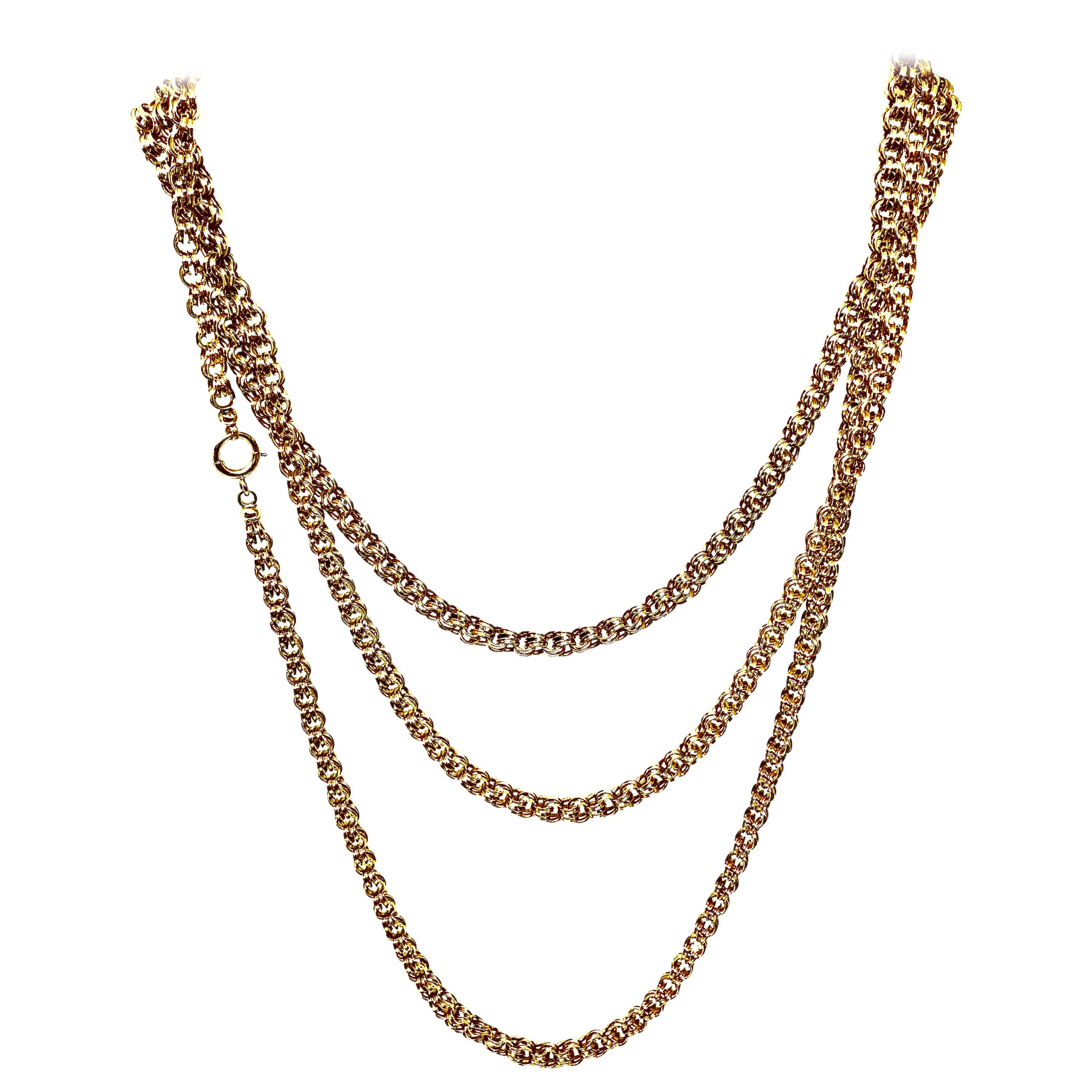 Victorian Yellow Gold Long Chain Necklace