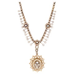Victorian Split Pearl Pendant Necklace