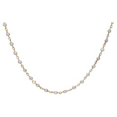 Victorian Yellow Gold & Platinum 2.59ctw Mine Cut Diamond Station Necklace