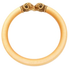 Victorian Yellow Gold Rams Head Bangle