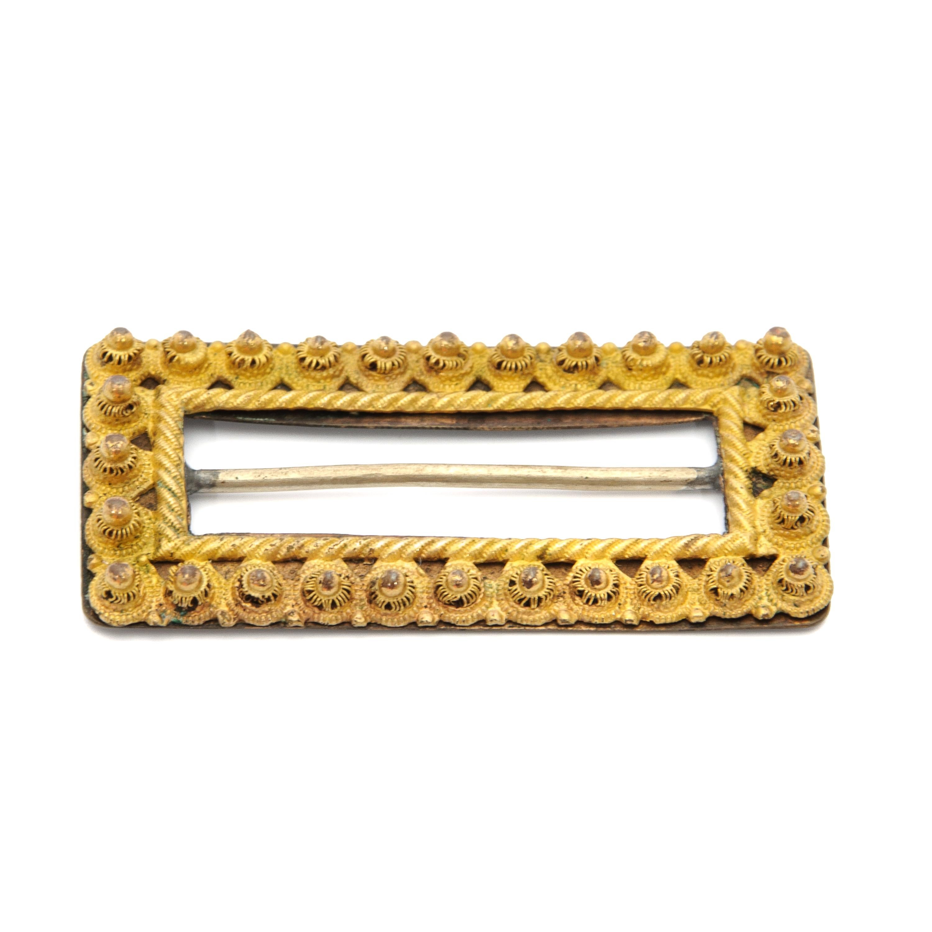 Boucle de ceinture ancienne en or jaune 10 carats, Pays-Bas Bon état - En vente à Rotterdam, NL