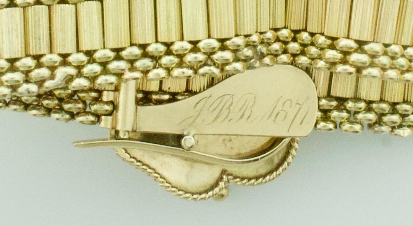 Breites viktorianisches Gelbgold-Armband, um 1871 6