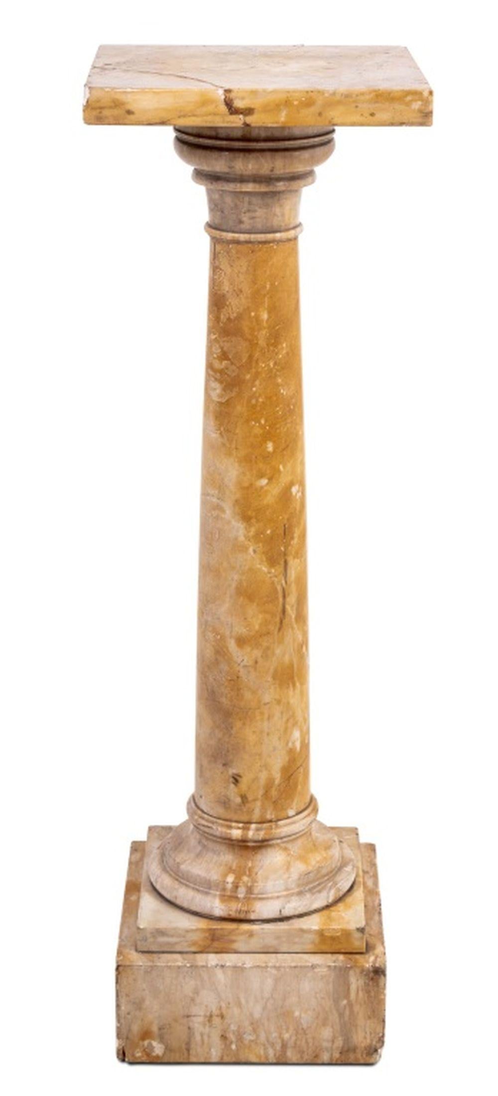British Victorian Yellow Marble Pedestal, 19th C.