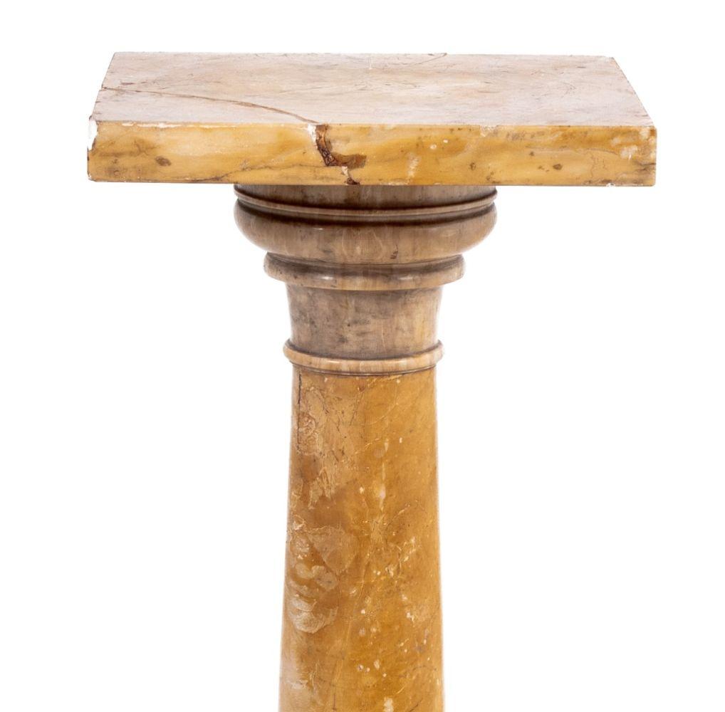 Victorian Yellow Marble Pedestal, 19th C. In Good Condition In Astoria, NY