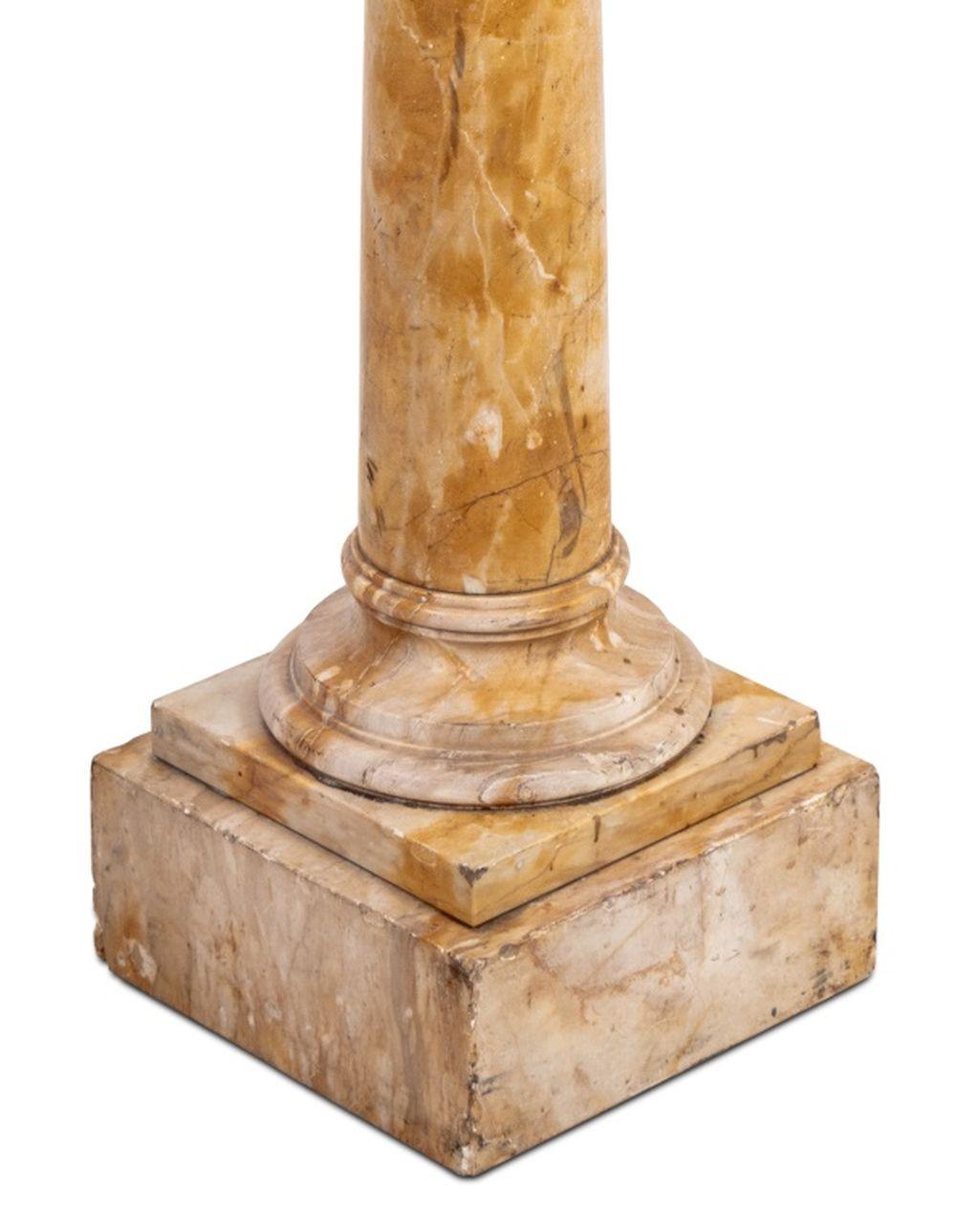19th Century Victorian Yellow Marble Pedestal, 19th C.