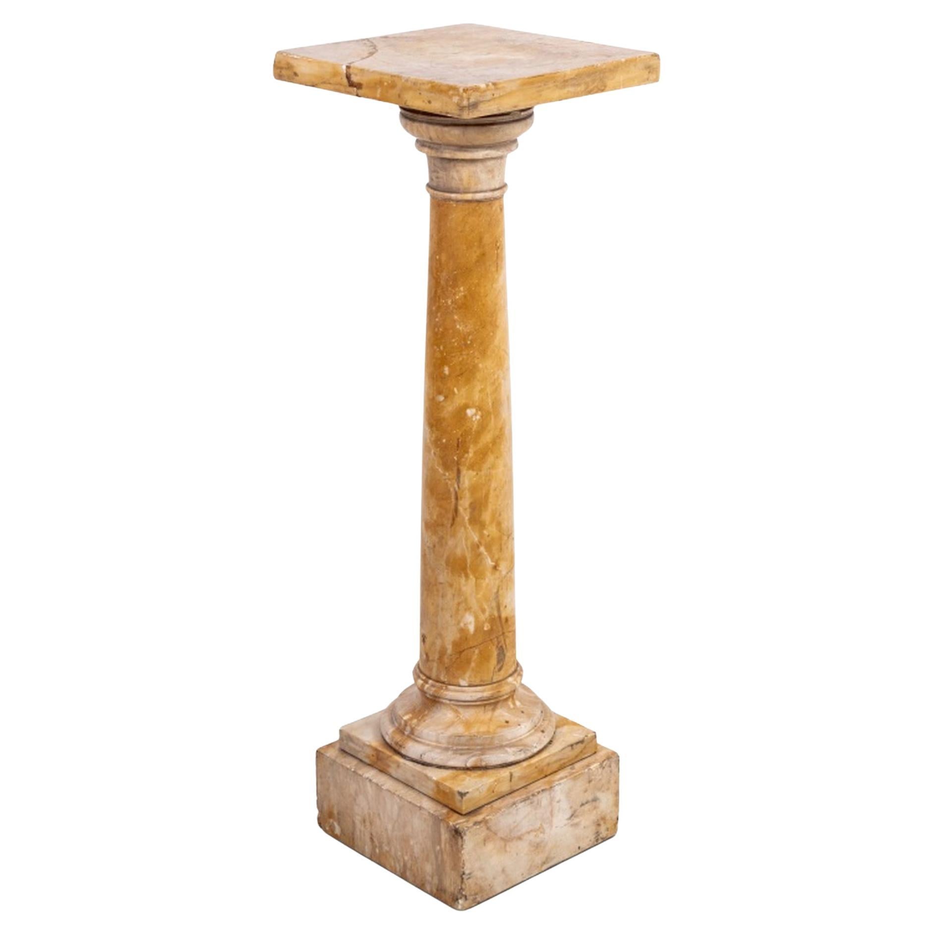 Victorian Yellow Marble Pedestal, 19th C.