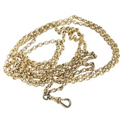 Victorian Yellow Metal Longuard Necklace