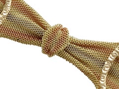 Victorian Yellow, Rose and White Gold Bow Brooch