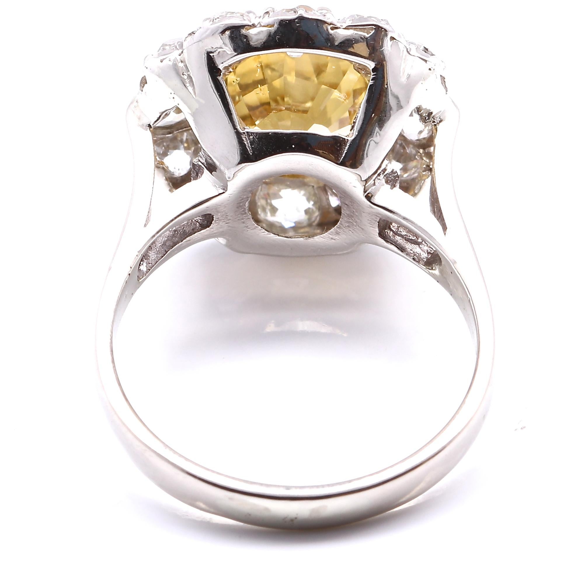 Women's Victorian Yellow Sapphire Diamond Gold Ring
