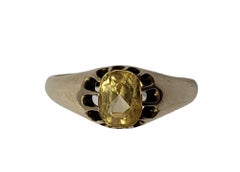 Victorian Yellow Sapphire Gold Solitaire Ring
