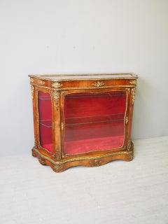 Victorian Yew Vitrine or Display Cabinet