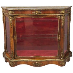 Victorian Yew Vitrine or Display Cabinet
