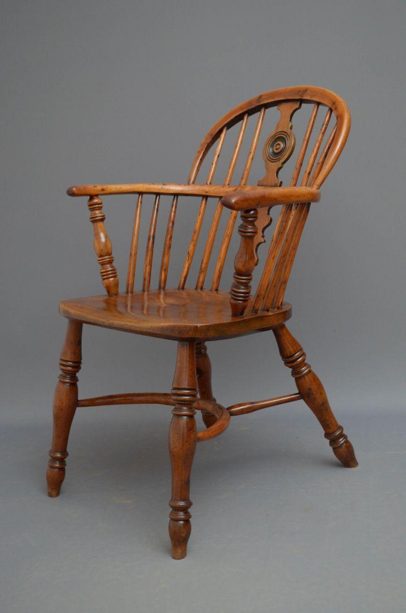 Viktorianischer Windsor-Stuhl aus Eibenholz im Angebot 6