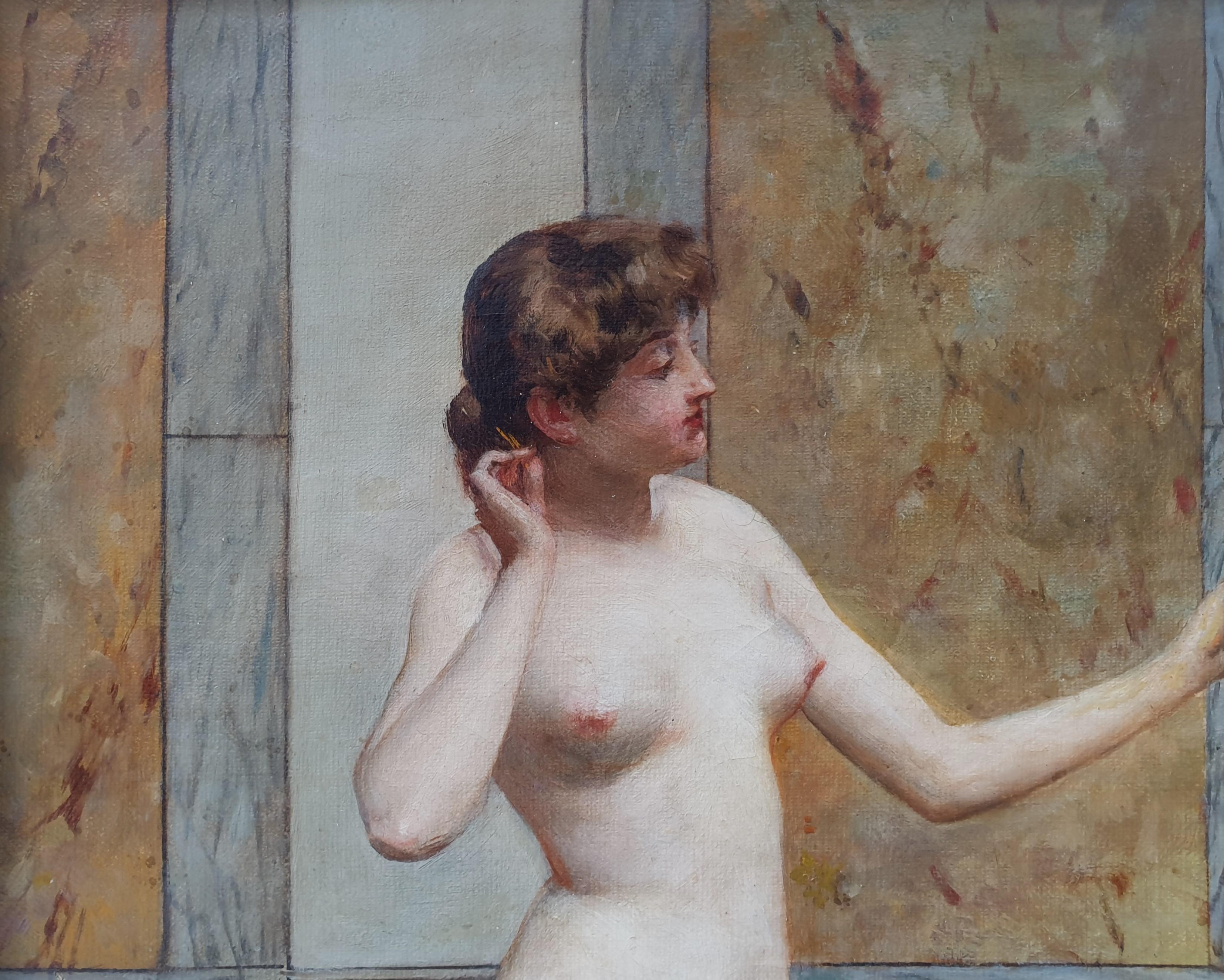 CODINA Y LANGLIN Odalisque Woman nude in a bathroom Spanish school 19th  For Sale 1