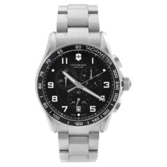 Victorinox Chrono Classic XLS Steel Black Dial Mens Quartz Watch 241650