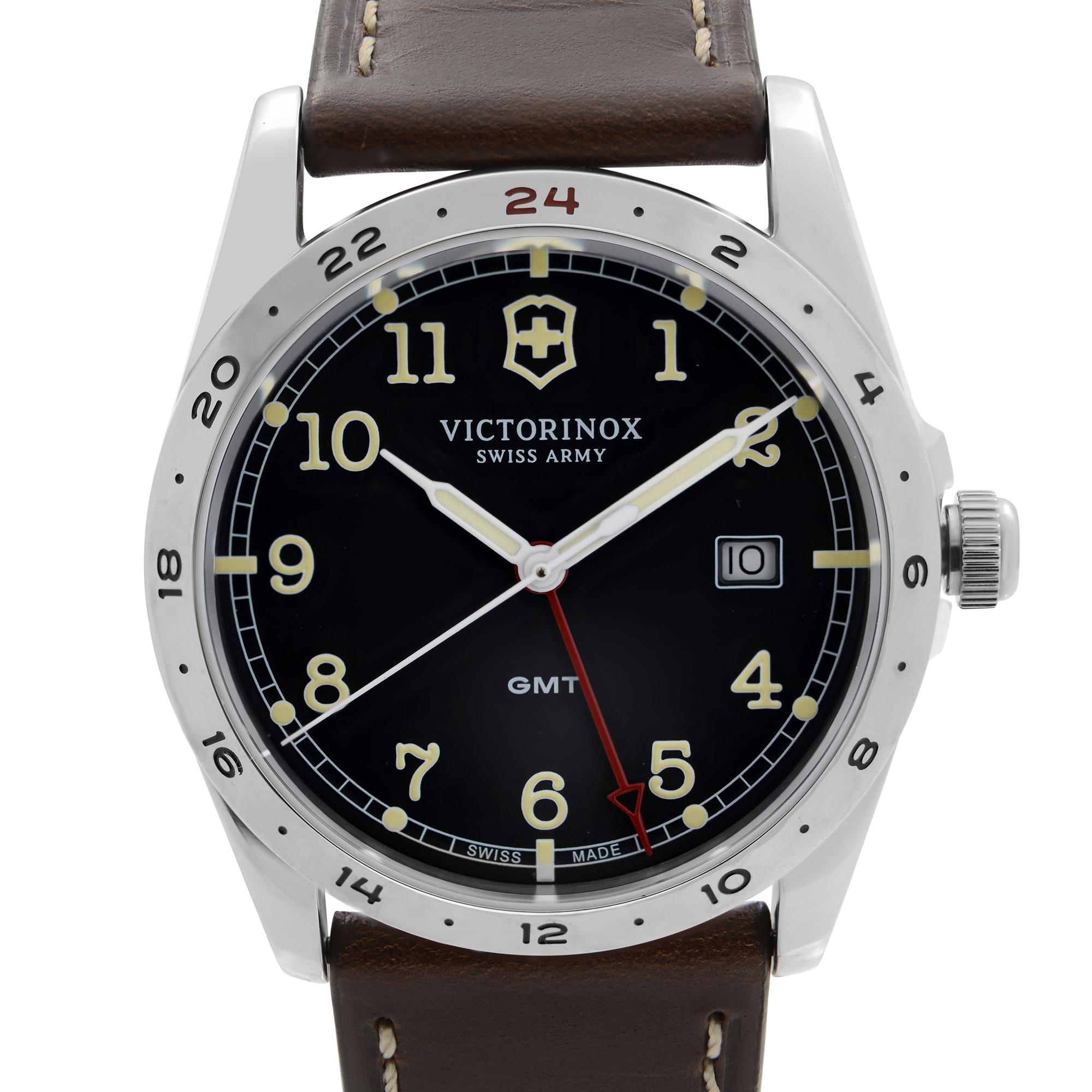 Display Model Victorinox Infantry Stainless Steel Black Dial Men's Quartz Watch 241648. Little Cracks on the band at it's edges and other blemishes as visible in pictures. This Beautiful Timepiece Features: polished Stainless Steel Case and