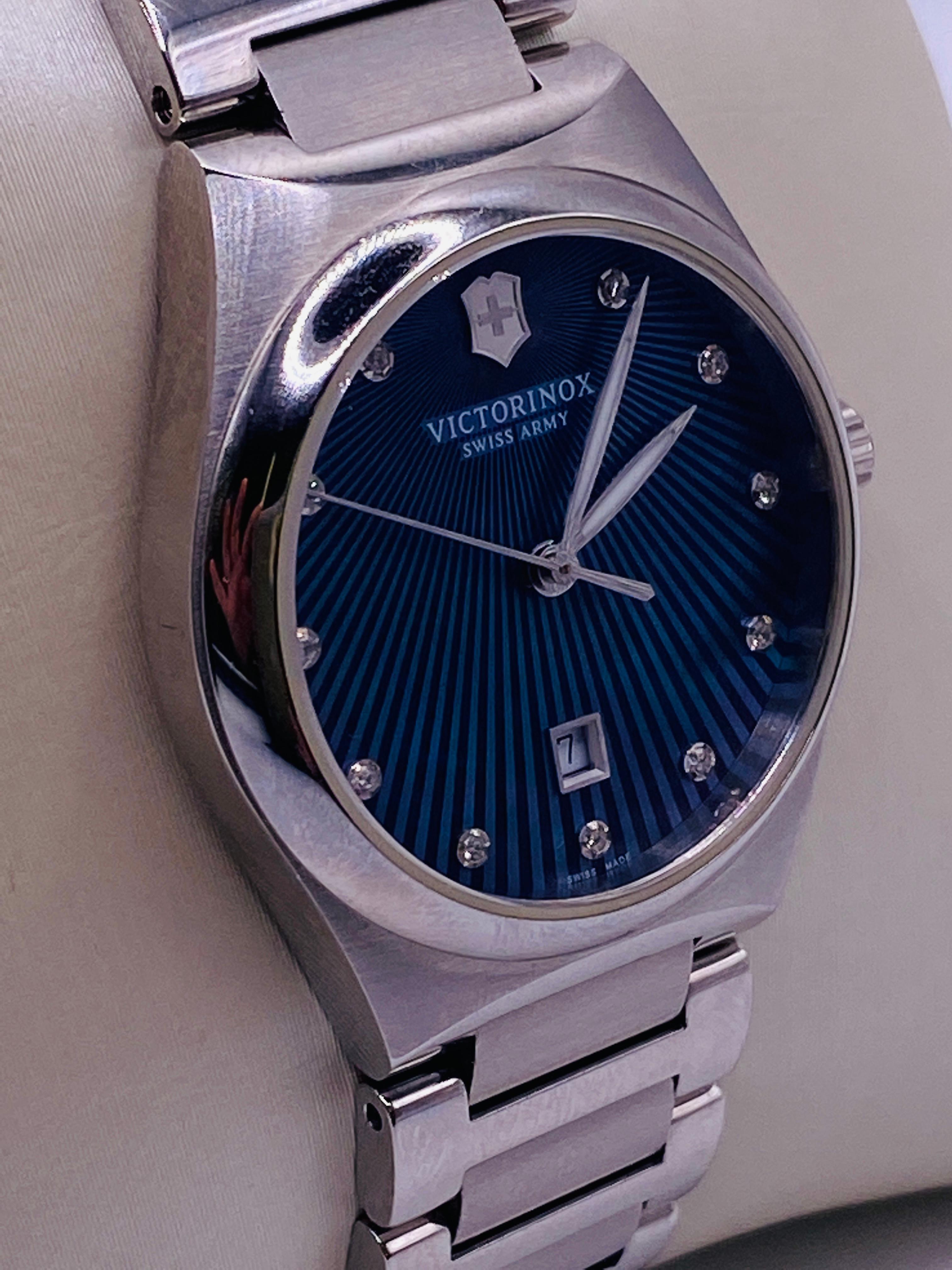 victorinox blue dial watch