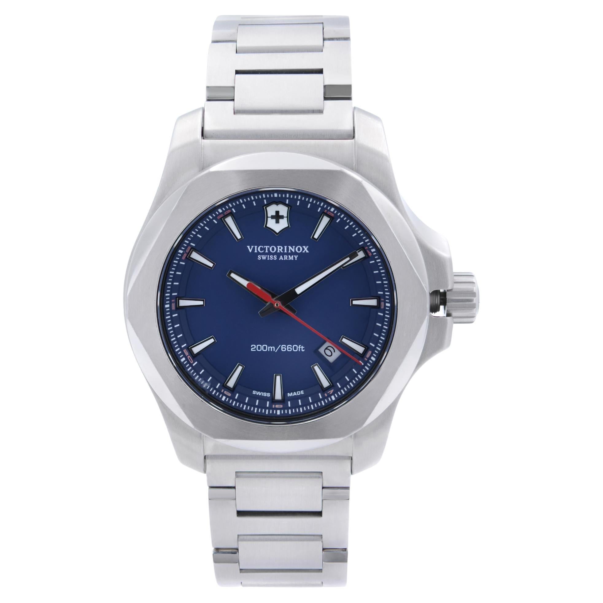 Victorinox Swiss Army I.N.O.X. Steel Blue Dial Mens Quartz Watch 241724.1 For Sale