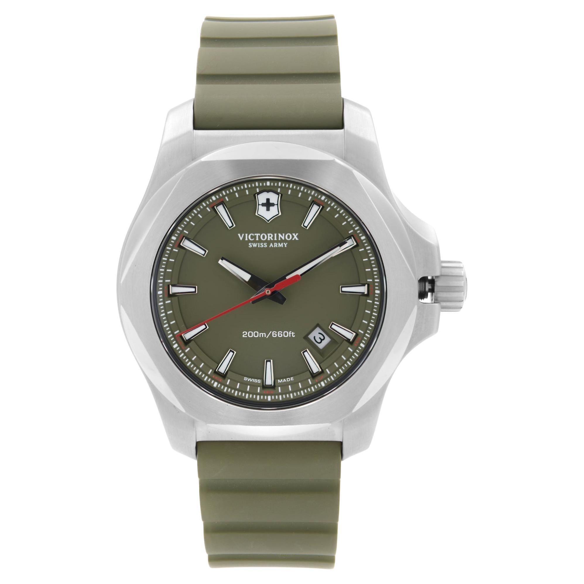 Victorinox Swiss Army I.N.O.X. Steel Green Dial Mens Quartz Watch 241683.1