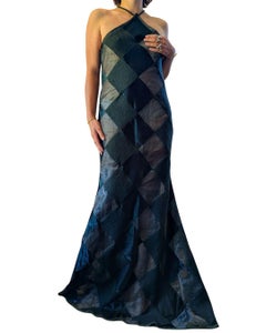 Victorio & Lucchino Sevilla Green Patchwork Gala Gown - FW 1992