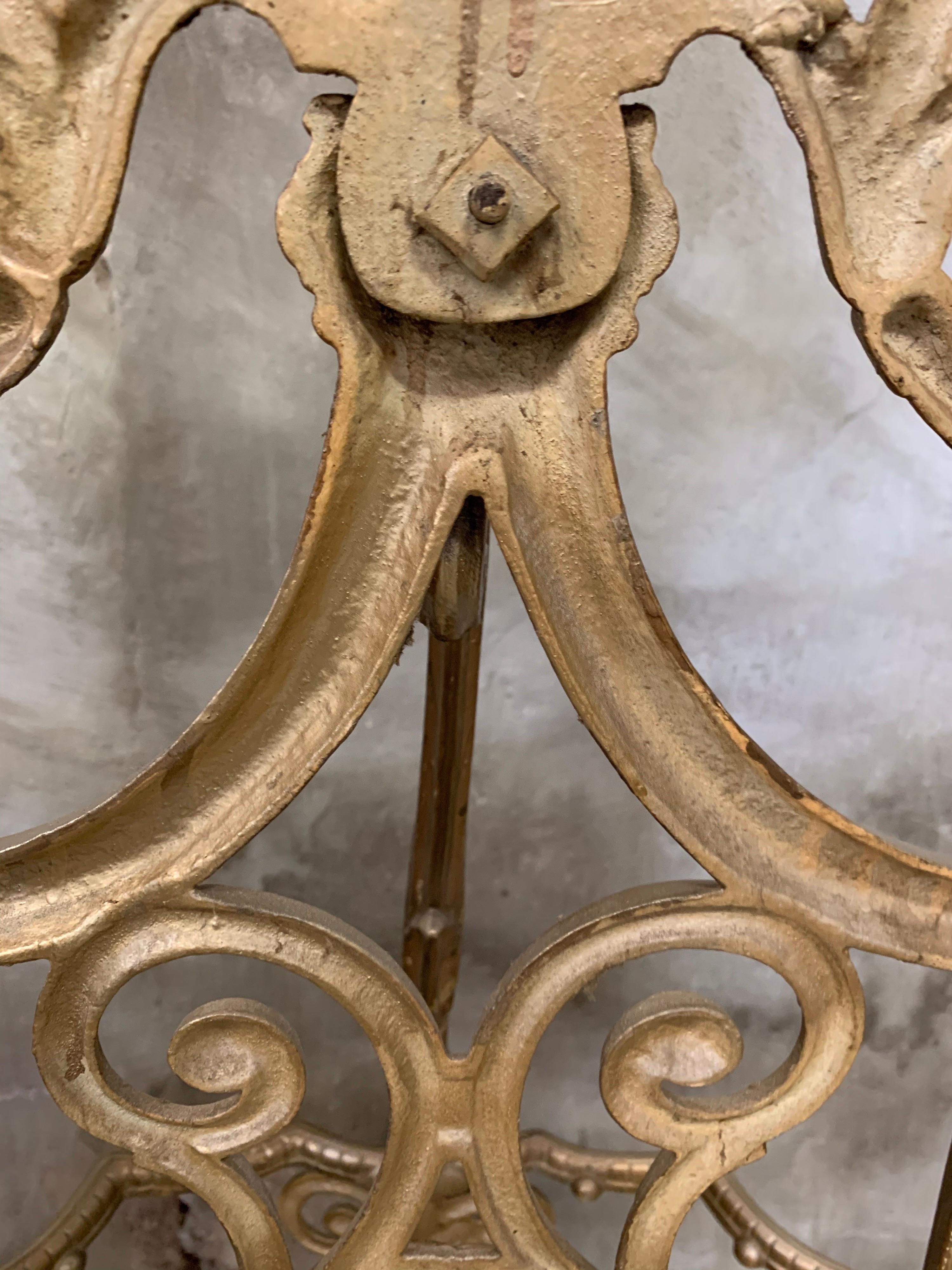 Victorion Cast Iron Coat and Umbrella Rack, 1880, Antique Gold Hall Stand  5