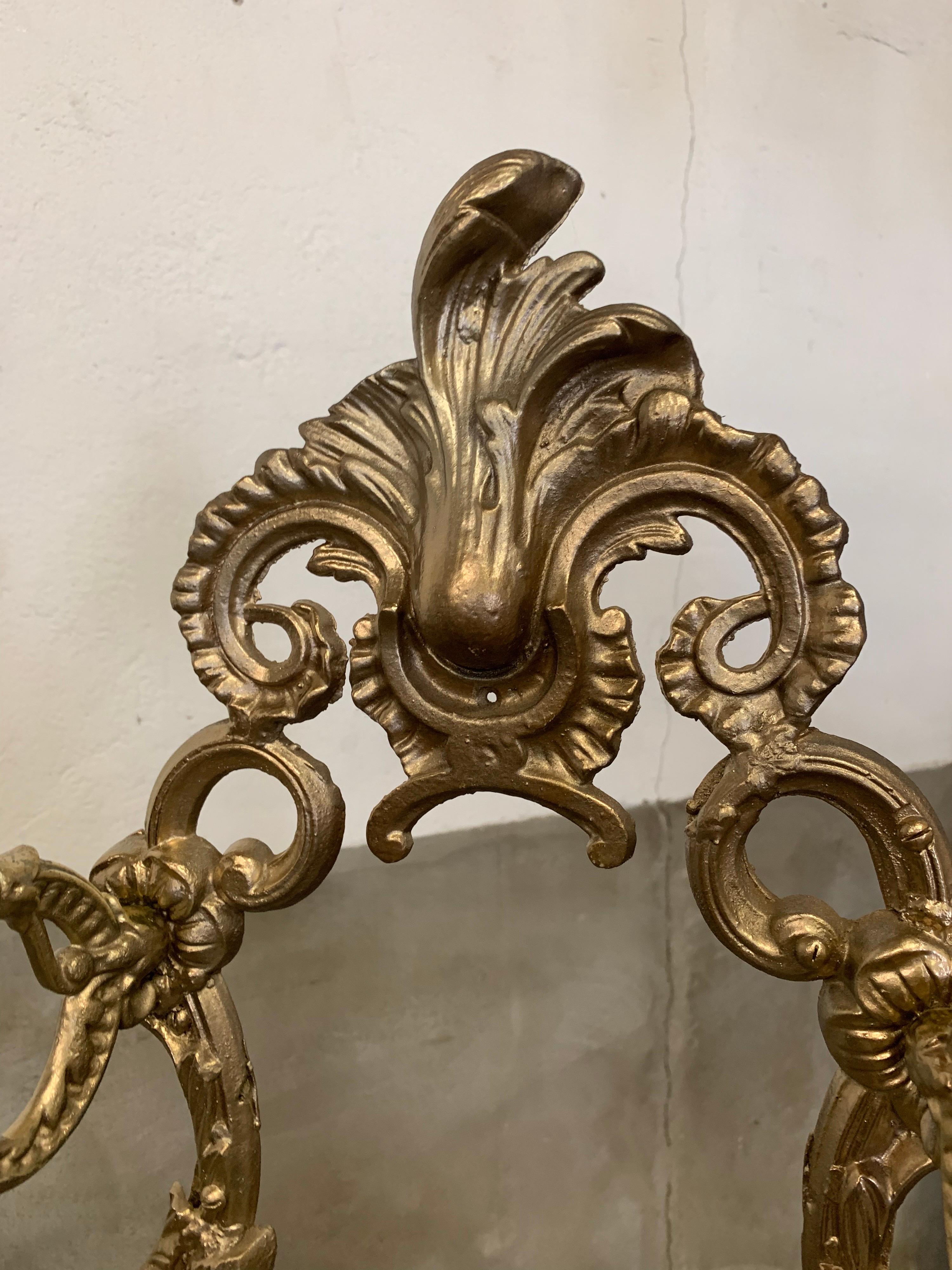 Victorion Cast Iron Coat and Umbrella Rack, 1880, Antique Gold Hall Stand  In Good Condition In Hoogeveen, NL