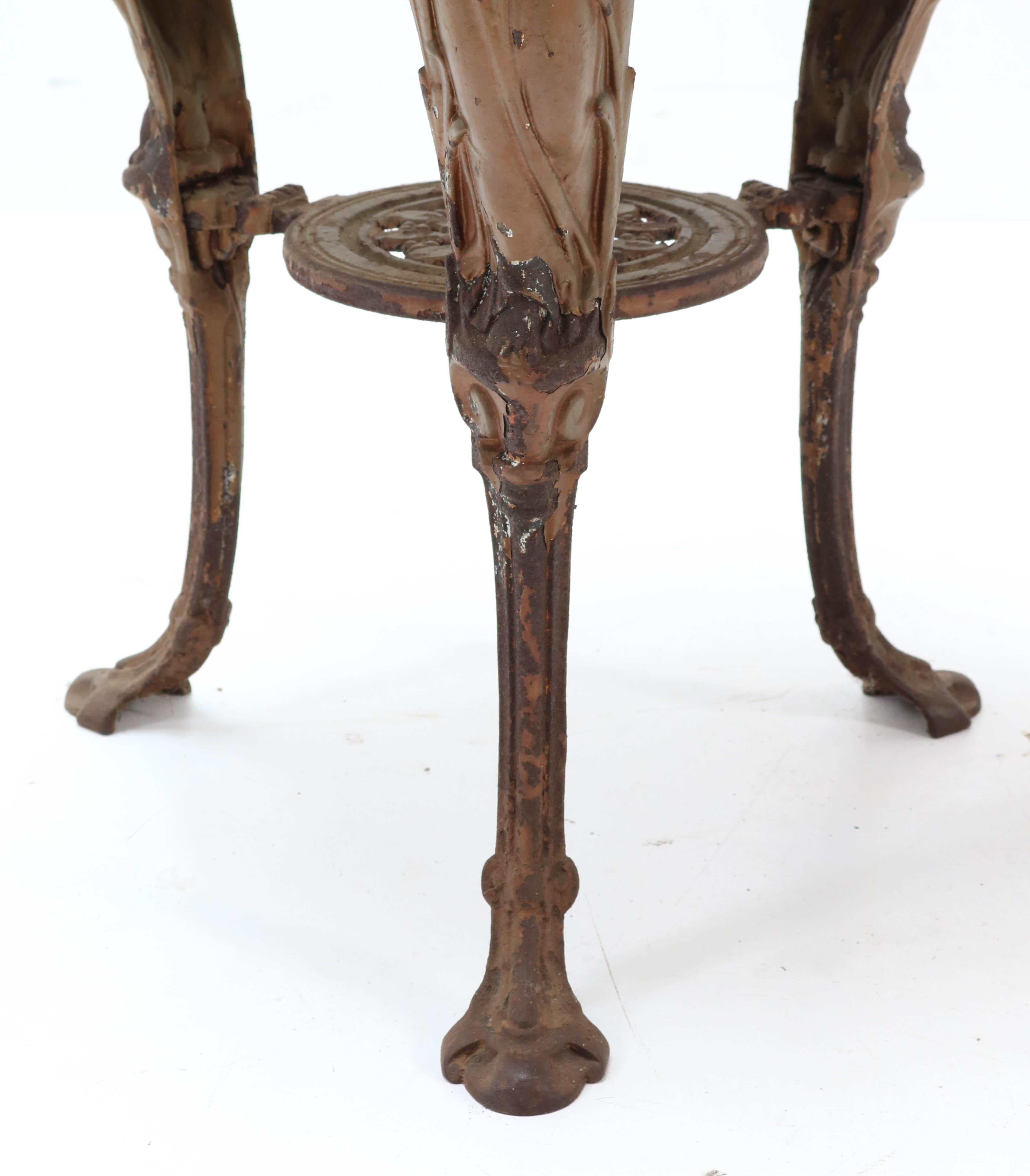Victory Cast Iron Pub Table with Padouk Top, circa 1900 For Sale 1