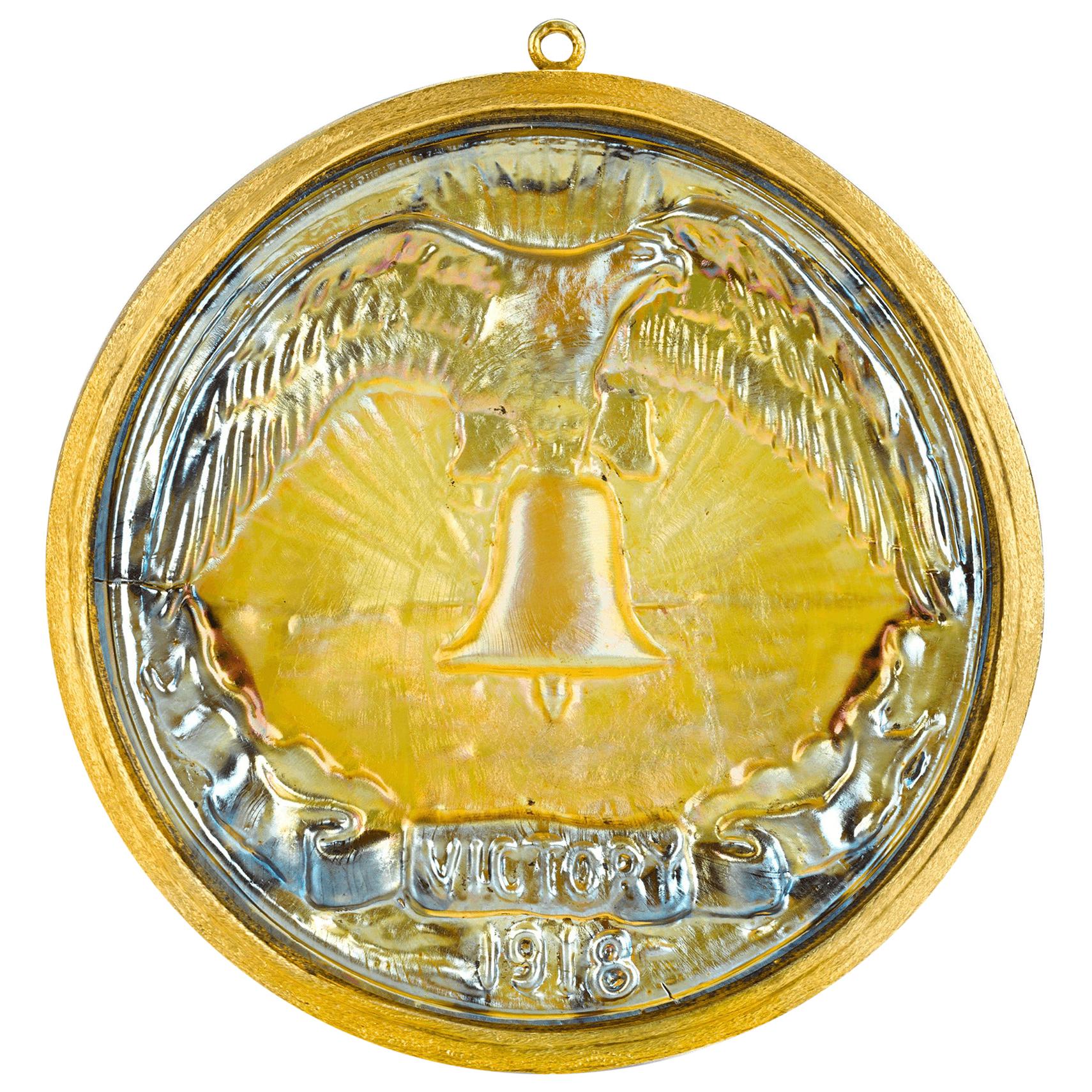 Victory Favrile Glass Medallion by Louis Comfort Tiffany & Co. For Sale