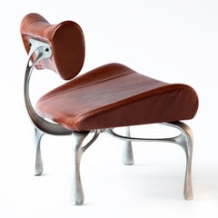 Victory Lounge Chair, Leather and Burnished Cast Aluminum, Jordan Mozer USA 2012