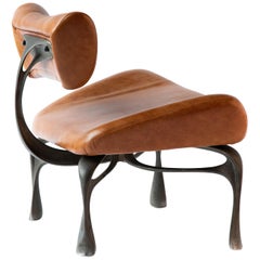 Victory Lounge Chair, Cast Aluminum with Patina, Leather, Jordan Mozer USA 2012