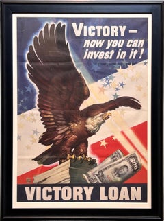 « La victoire : vous pouvez désormais y investir ! » Affiche vintage de la Seconde Guerre mondiale pour les emprunts de guerre, 1945