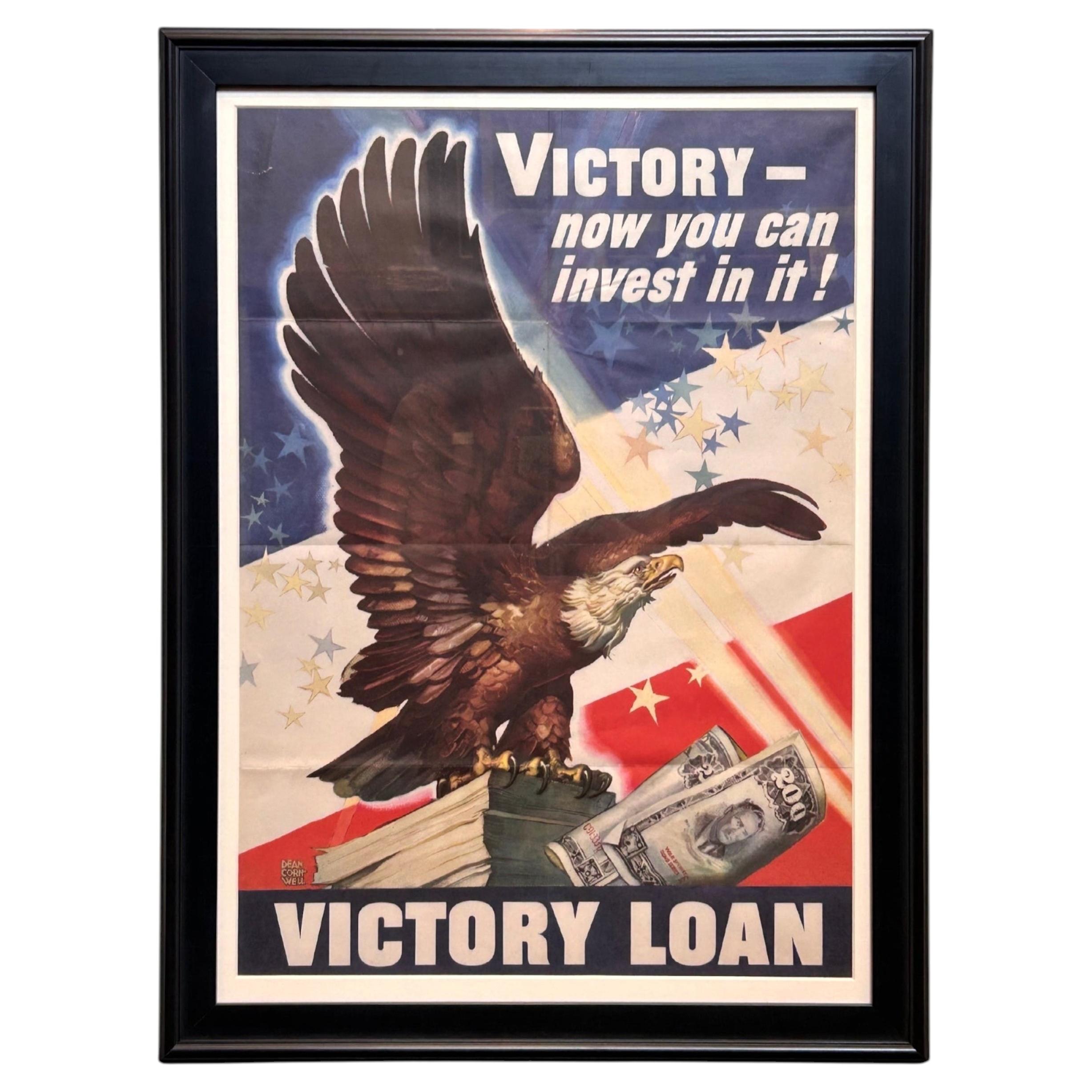 "Victory- now you can invest in it!" Vintage WWII Victory Loan Poster, 1945