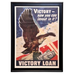 « La victoire : vous pouvez désormais y investir ! » Affiche vintage de la Seconde Guerre mondiale pour les emprunts de guerre, 1945