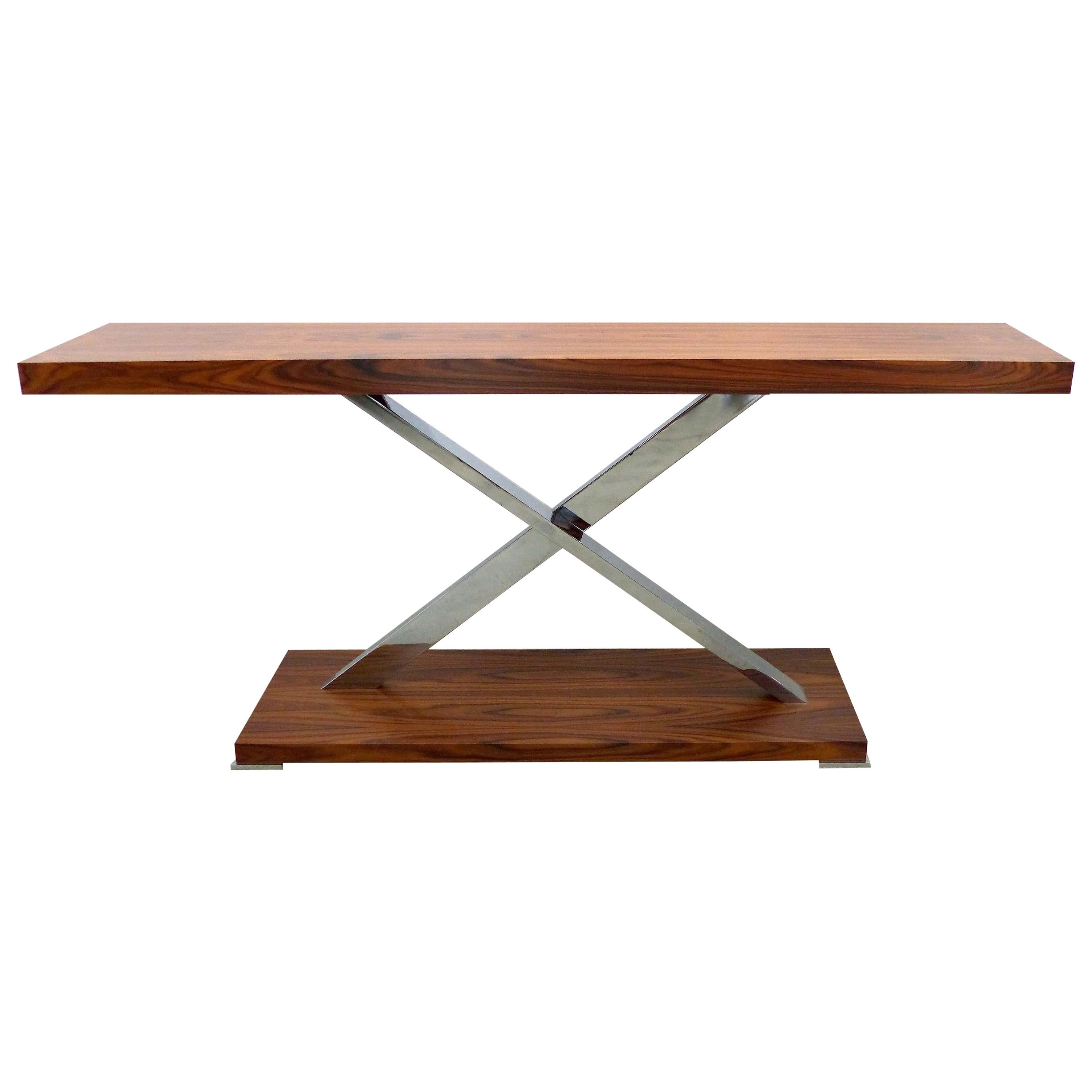 Victura Console Table Made in Italy of Palisades Solid Wood by Mobilidea For Sale