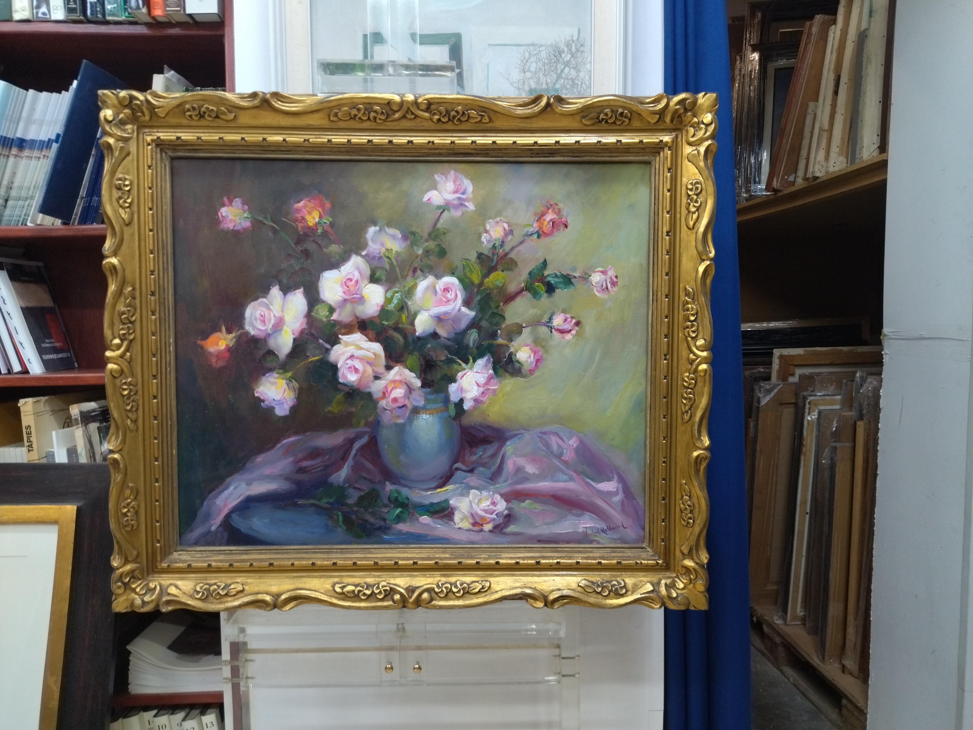 Vidal Rolland 8 Rosen  Original Ölgemälde im Angebot 2