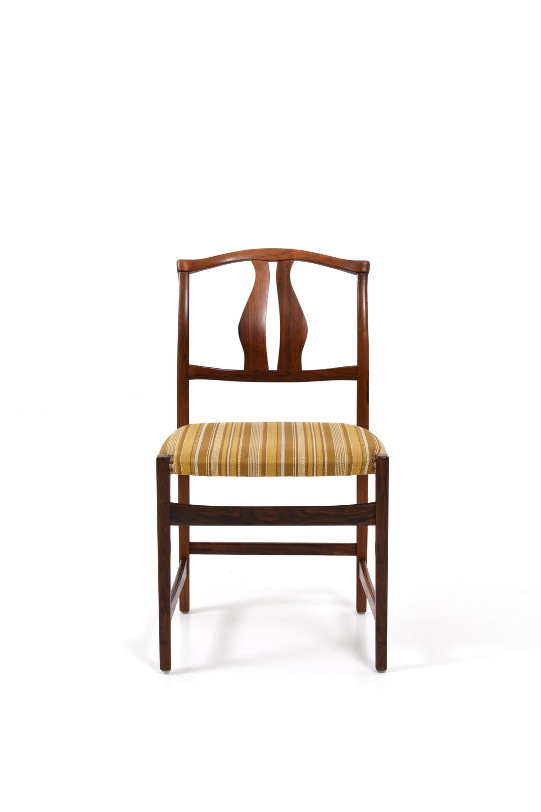 Rosewood Vidar Dining Chairs by Carl Malmsten, set of 6 For Sale