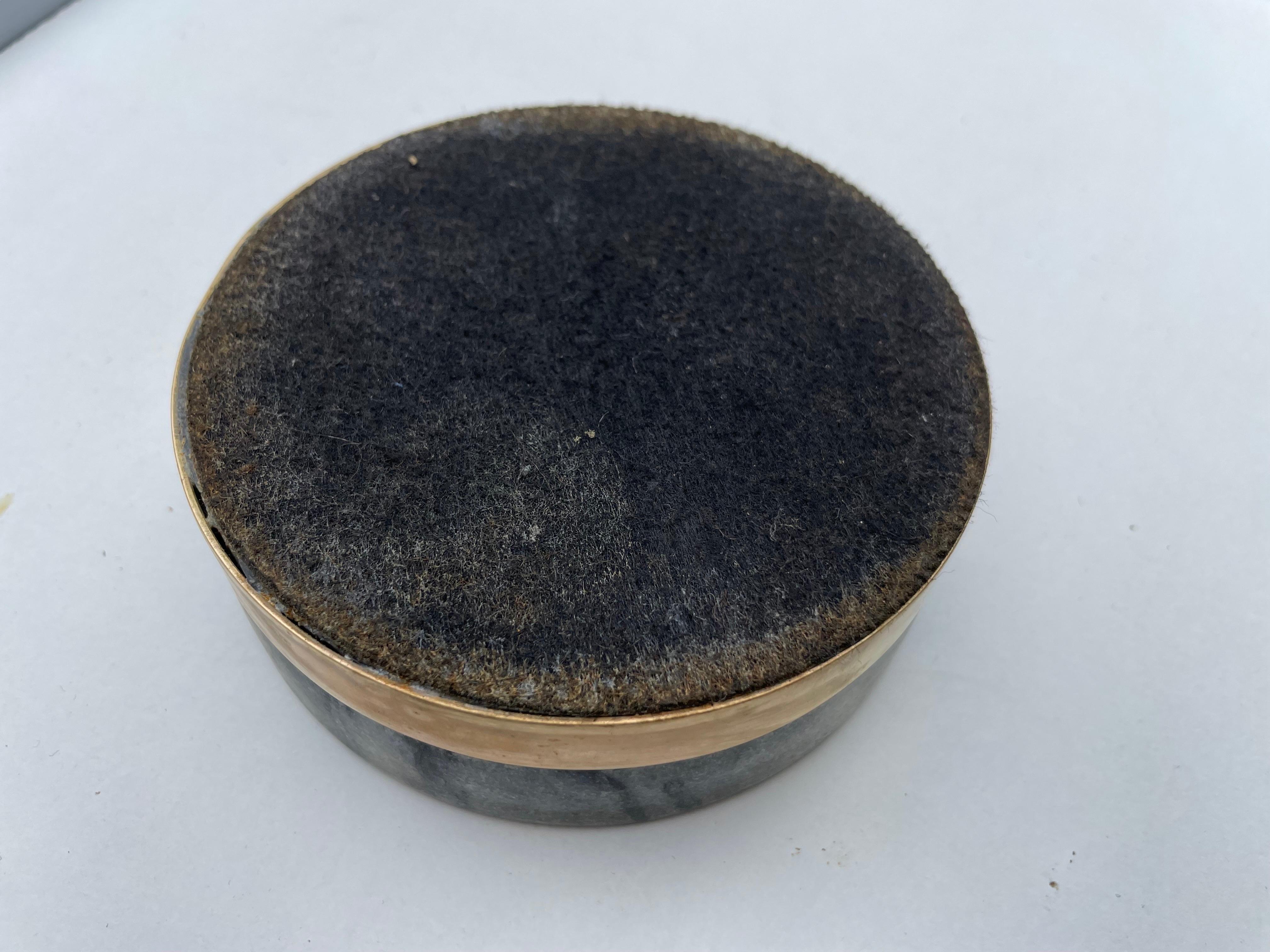 Late 20th Century Vide Poche, Ashtray, in Marble and Brass, Grey and Gold Color, Italy 1960 For Sale