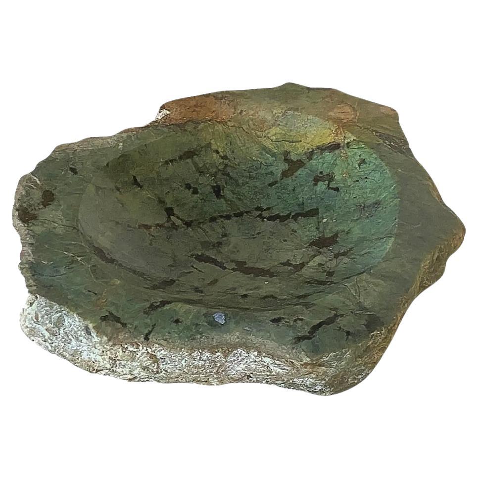 Cenicero Vide Poche de color verde mármol, Italia 1960 en venta