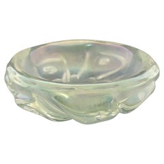 Vide-Poche Ashtray Murano Glass Seguso Transparent Midcentury, Italy, 1960s