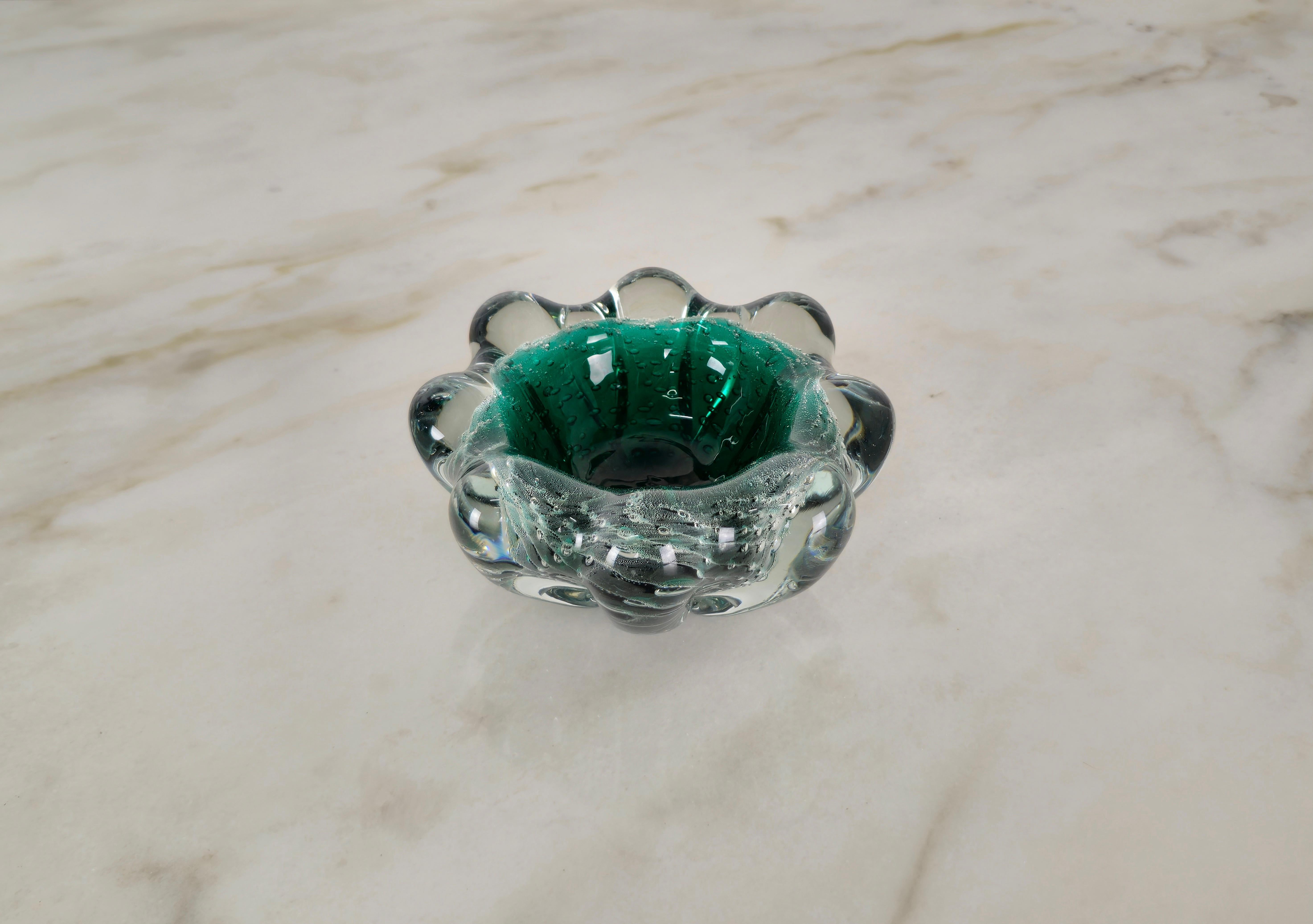 Italian Seguso Vide-Poche Ashtrays Decorative Objects Murano Glass Midcentury Set of 3 For Sale