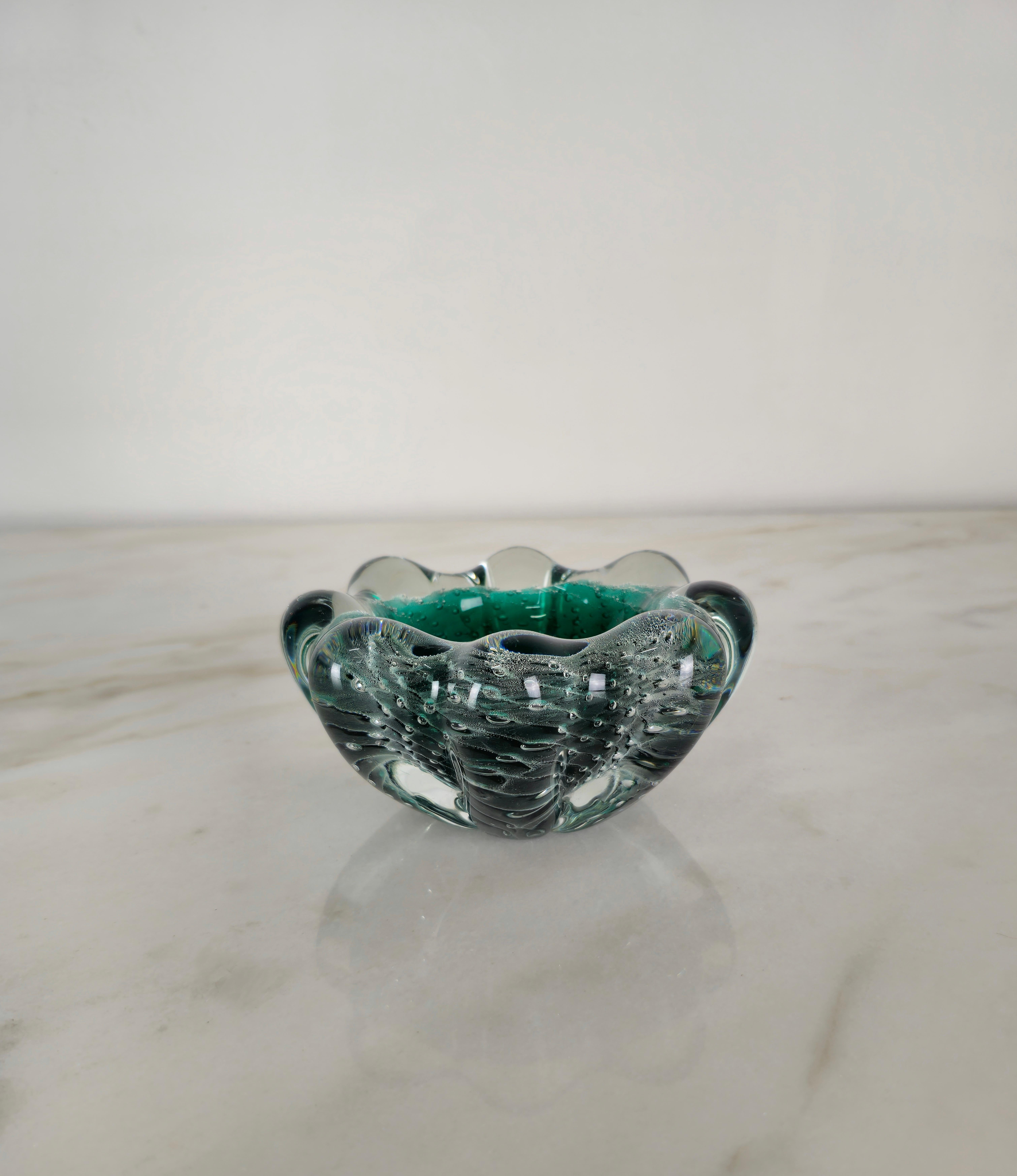 Seguso Vide-Poche Ashtrays Decorative Objects Murano Glass Midcentury Set of 3 In Good Condition For Sale In Palermo, IT
