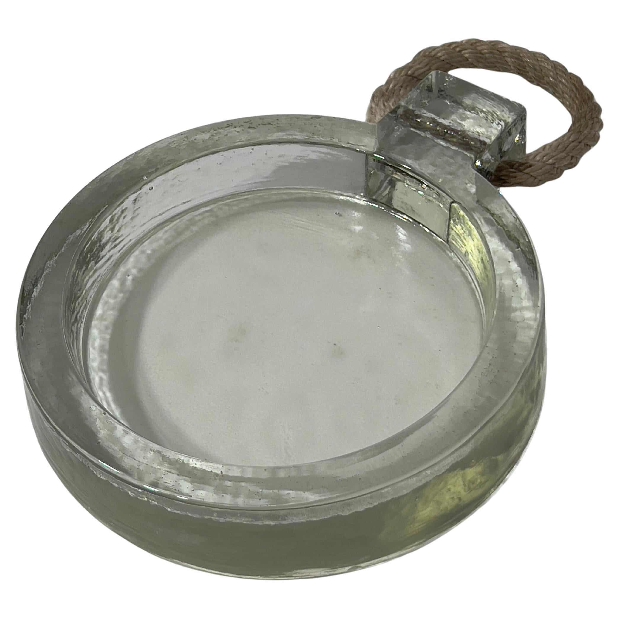 Vide-poche Audoux et Minet en verre et corde, années 1960 en venta