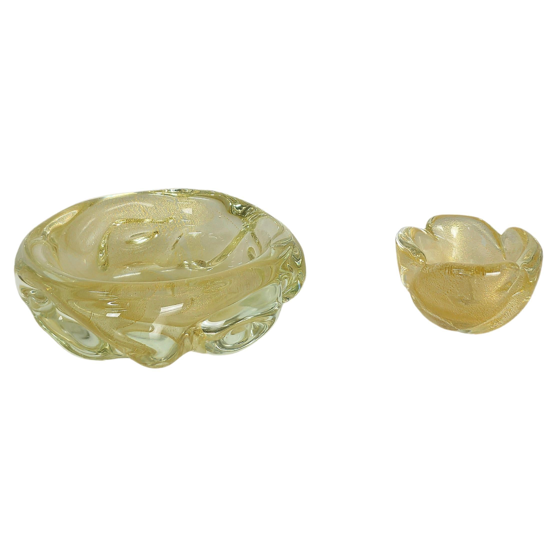 Vide-Poche Bowl Decorative Objects Archimede Seguso Murano Glass 1950s Set of 2