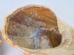 Vide poche Ceramic Shell, Vallauris France 1970 Brown Color Set of 2