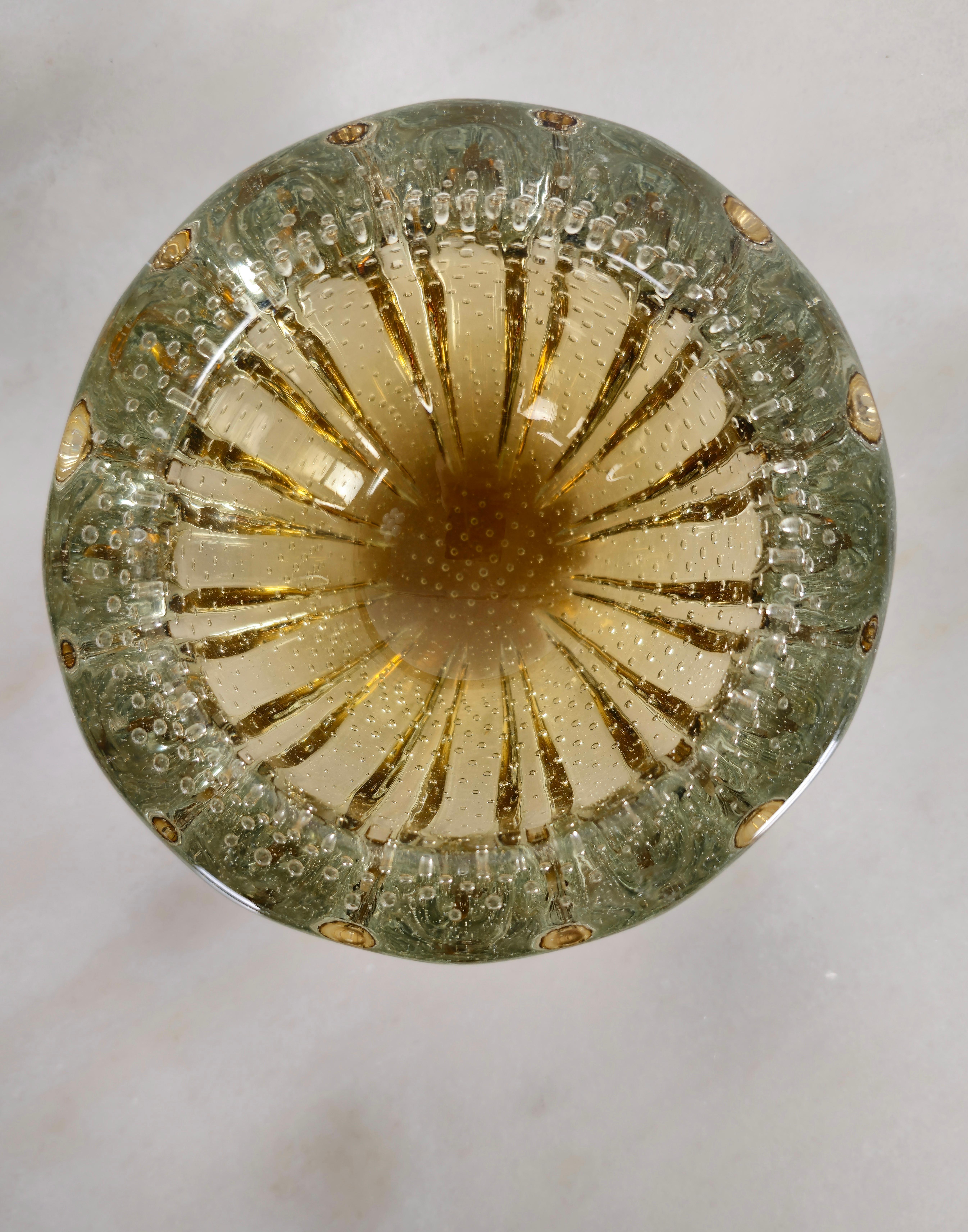 Italian Vide-Poche Decorative Bowl Seguso Bullicante Murano Glass Sommerso, Italy, 1950s